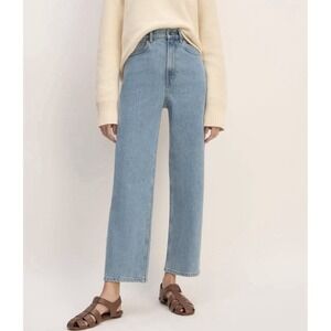 Everlane The Way High Jean Light Wash Straight Leg Organic Cotton Denim Size 26